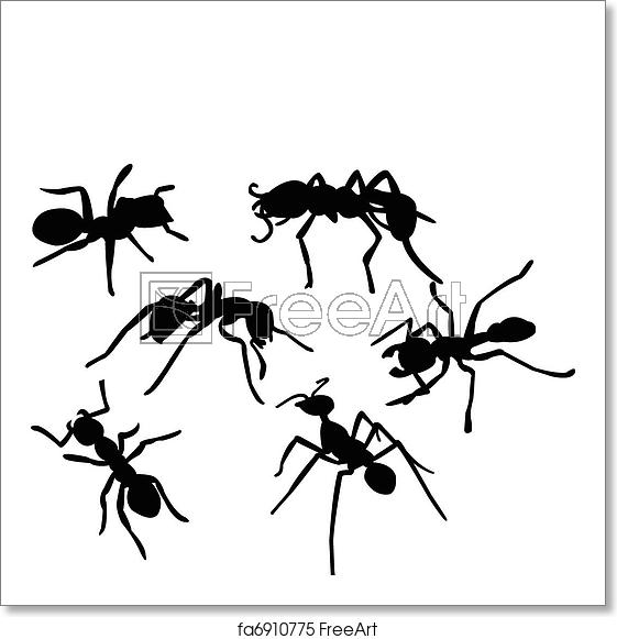 561x581 Free Art Print Of Ants Silhouette Ants Silhouette