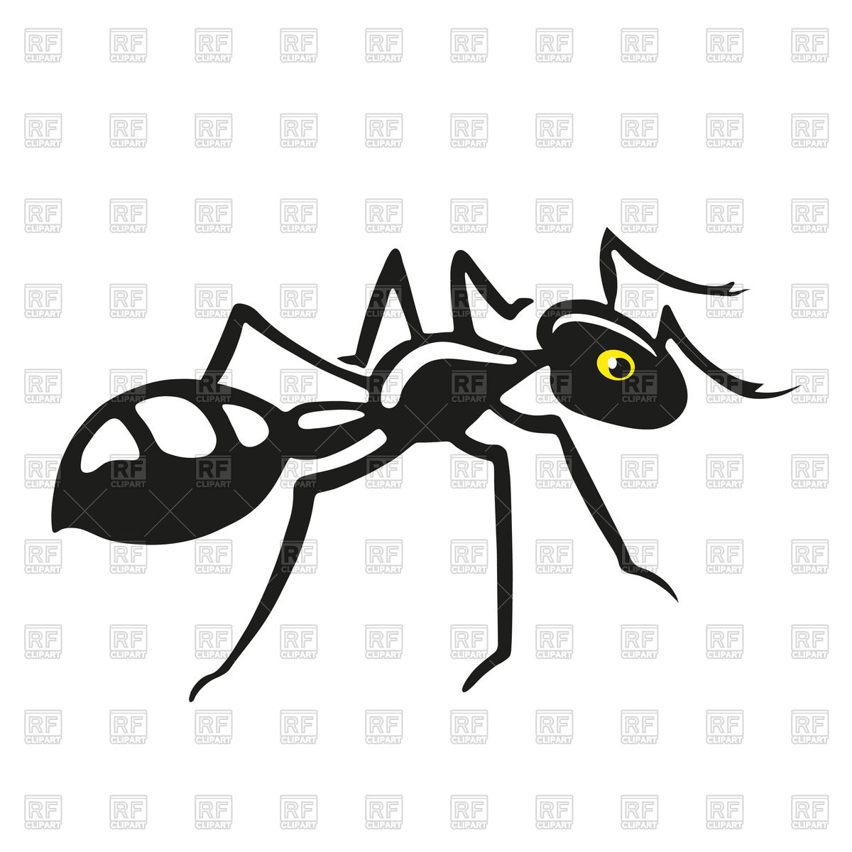 1200x1200 Black Silhouette Of Ant Vector Image Of Silhouettes, Outlines