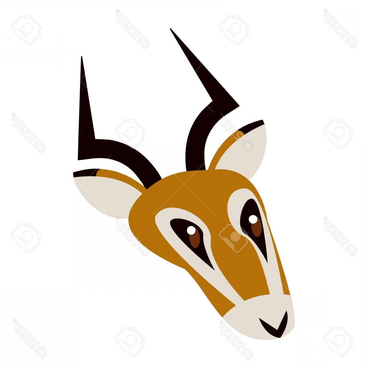 1560x1560 Photostock Vector Antelope Wild Animal Head Vector Illustration