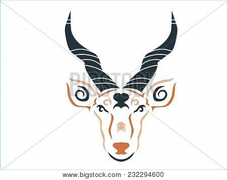 450x357 Tribal Blackbuck Illustration, Blackback In Tribal Fashion