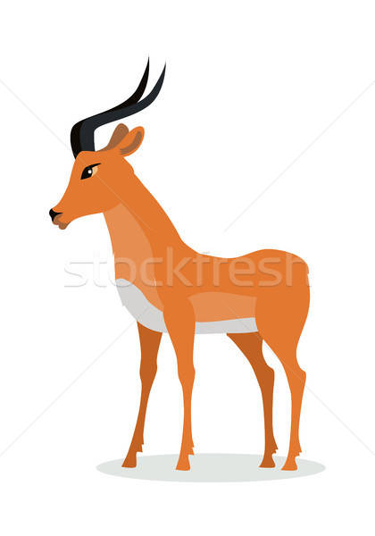 420x600 Antelope Impala Cartoon Icon In Flat Design Vector Illustration