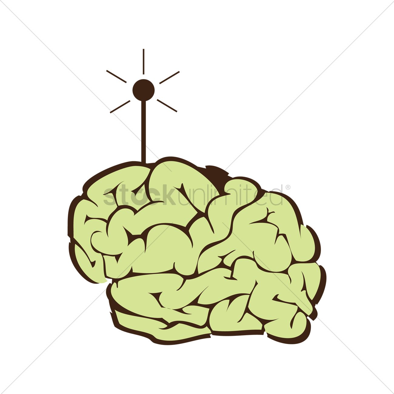1300x1300 Free Human Brain And An Antenna Vector Image