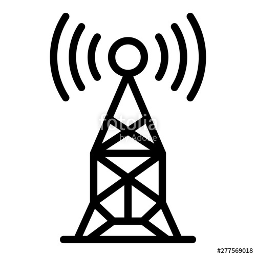 500x500 Radio Antenna Icon Outline Radio Antenna Vector Icon For Web