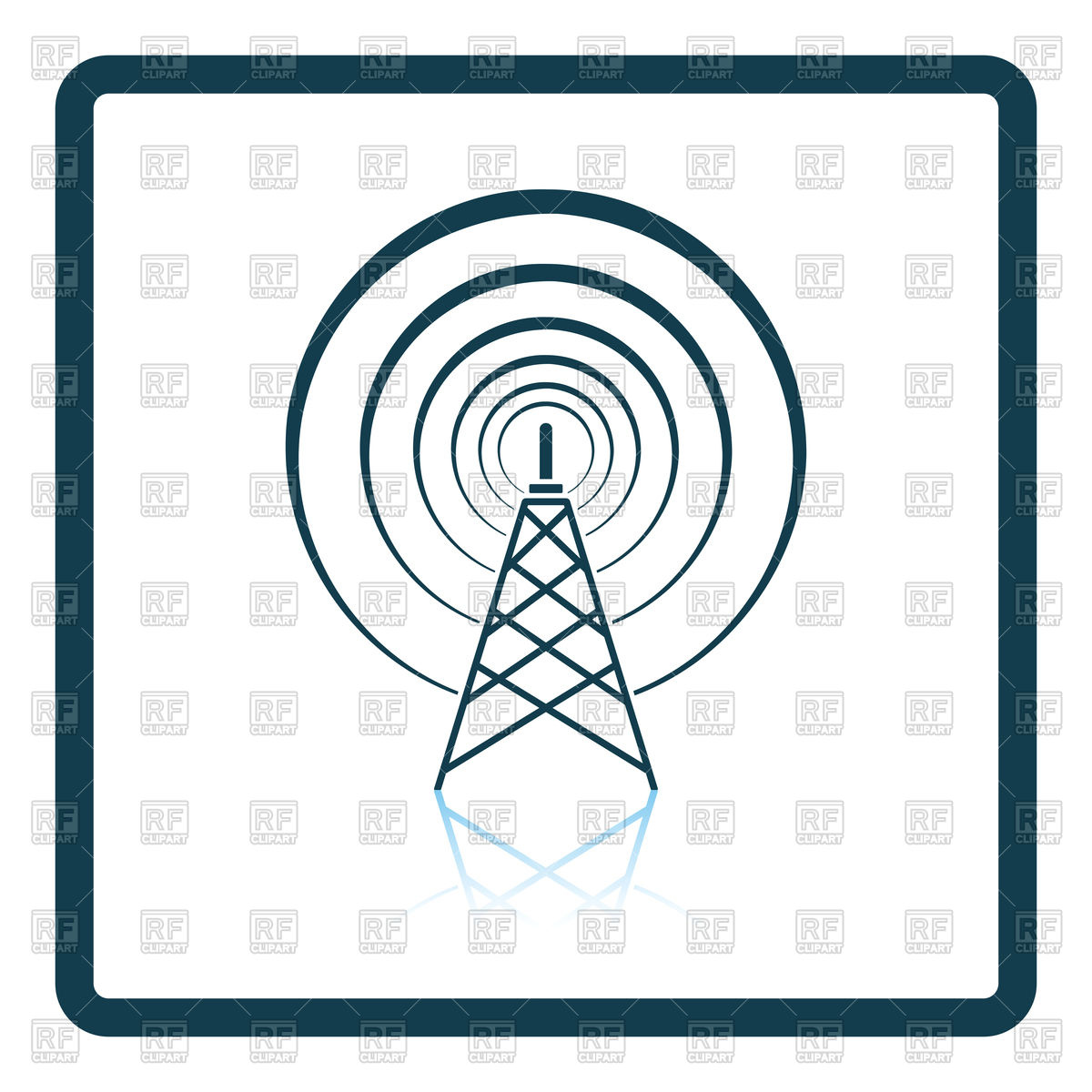 1200x1200 Shadow Reflection Design Of Radio Antenna Icon Vector Image