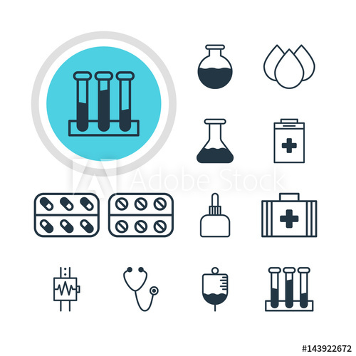 500x500 Vector Illustration Of Health Icons Editable Pack Of Medicine
