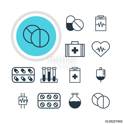 500x500 Vector Illustration Of Medicine Icons Editable Pack Of Pills