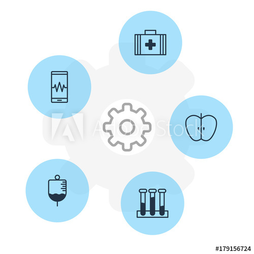 500x500 Vector Illustration Of Medicine Icons Editable Pack Of Phone