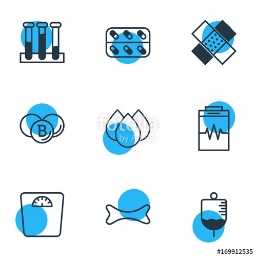 499x500 Vector Illustration Of Medical Icons Editable Pack Of Weighing