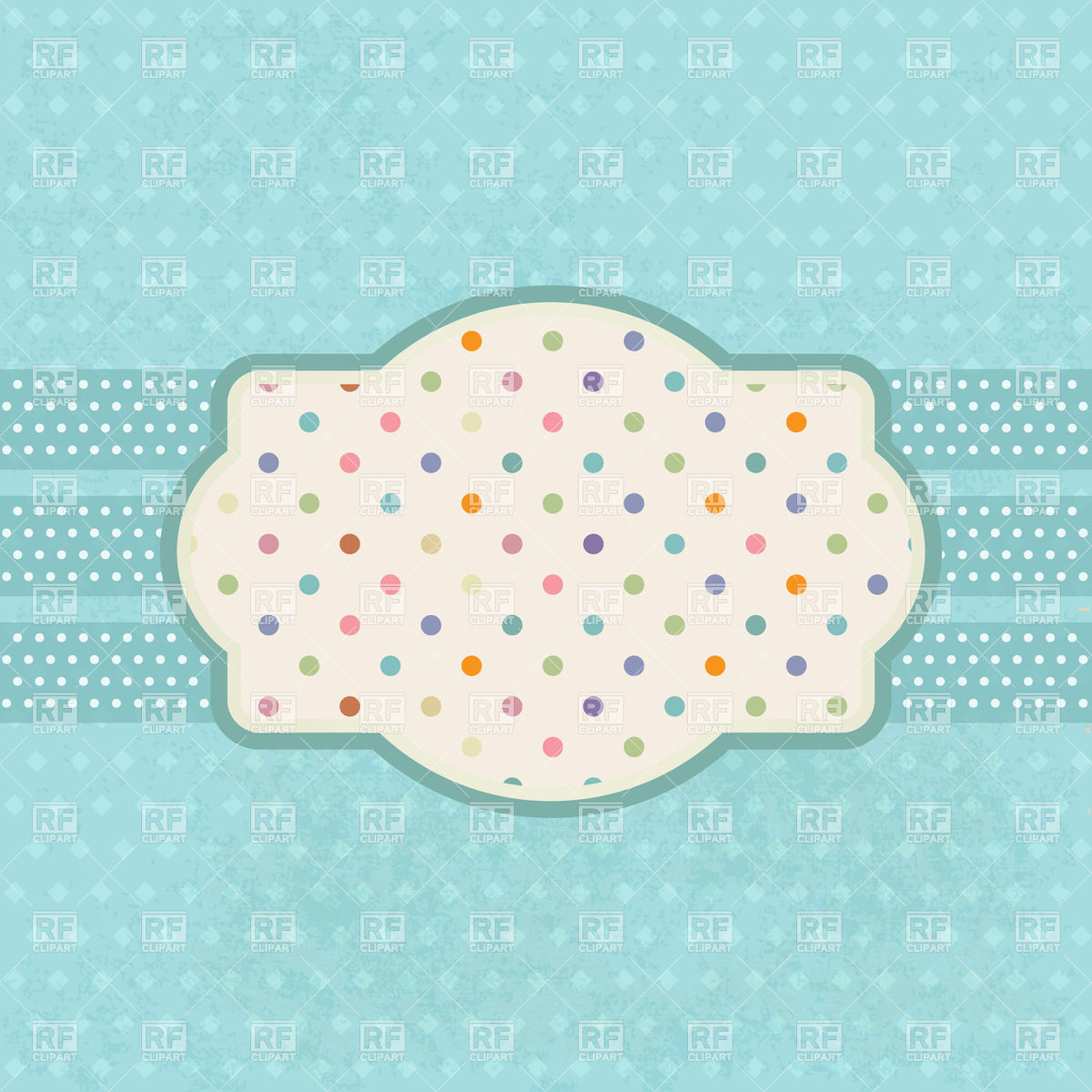 1200x1200 Vintage Dotted Frame On Blue Grunge Background Vector Image