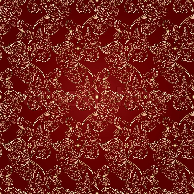 800x800 Floral Vintage Seamless Pattern On Red Stock Vector Colourbox