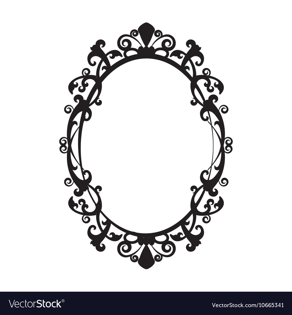 1000x1080 Kostlich Vintage Mirror Frames Vector Ill Antique Old Silver