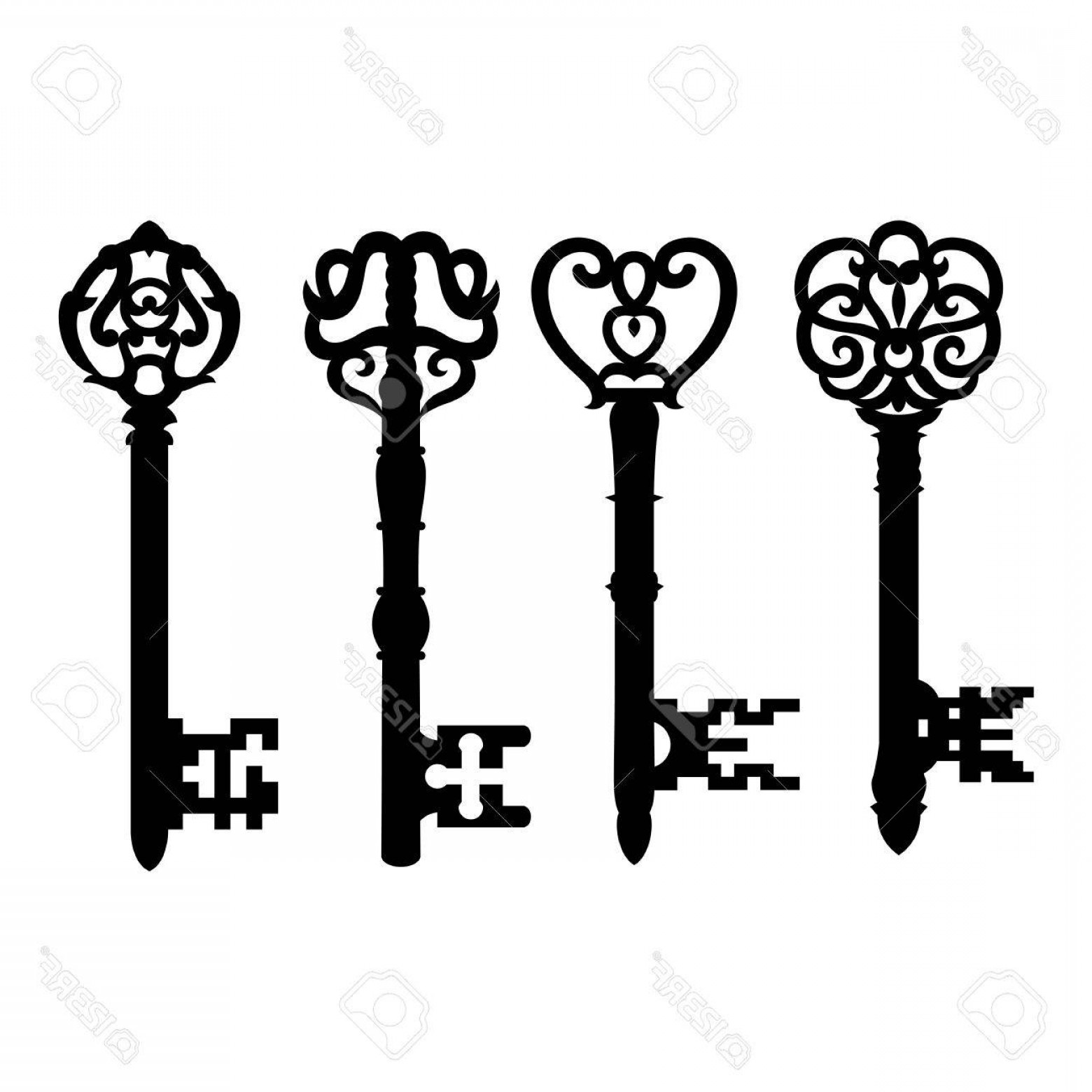 1560x1560 Photoold Vintage Key Collection Isolated On White Background