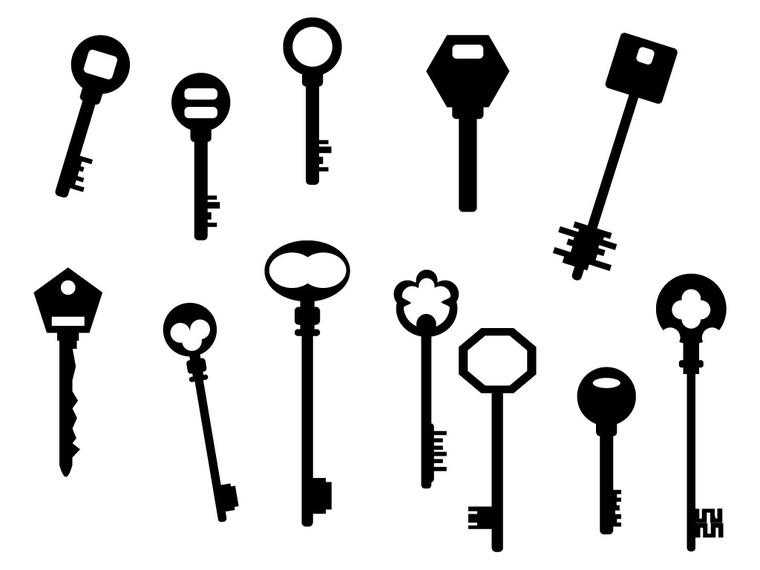 760x570 Silhouette Antique Key Pack