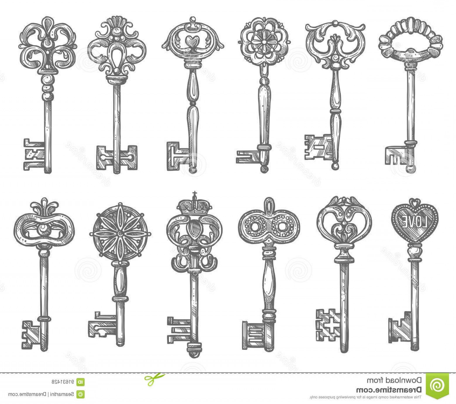 Antique Key Vector at Vectorified.com | Collection of Antique Key ...