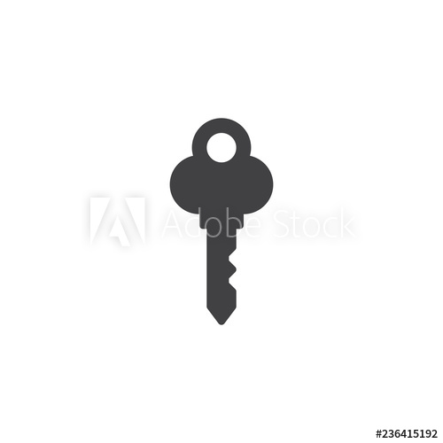 500x500 Antique Key Vector Icon Filled Flat Sign For Mobile Concept
