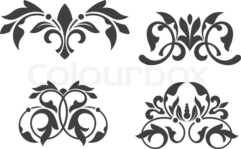 800x495 Antique Vintage Floral Patterns Stock Vector Colourbox