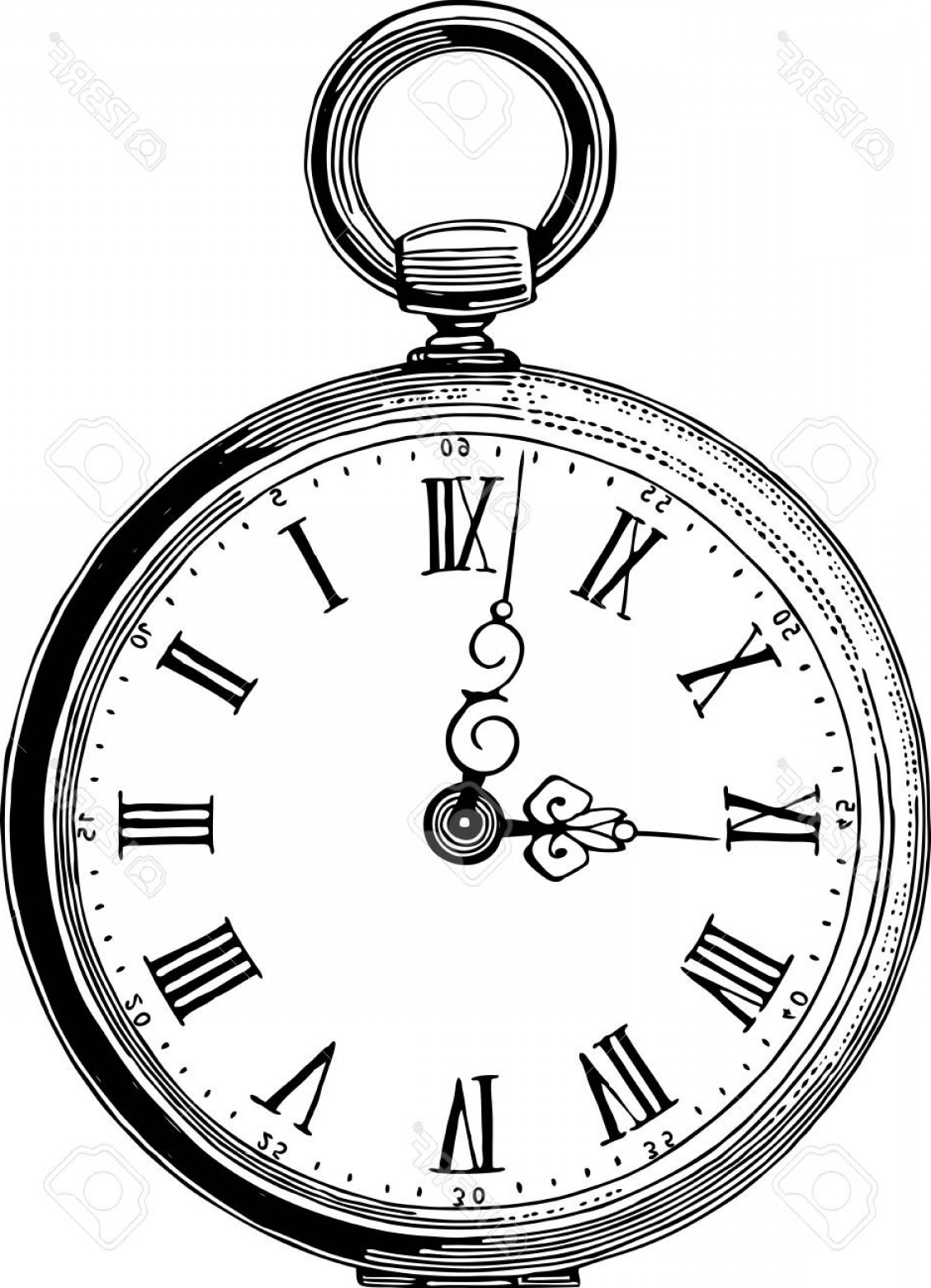 1128x1560 Photostock Vector Vector Drawing Of An Antique Pocket Watch Soidergi