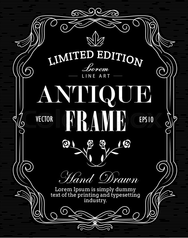 631x800 Antique Frame Hand Drawn Label Stock Vector Colourbox