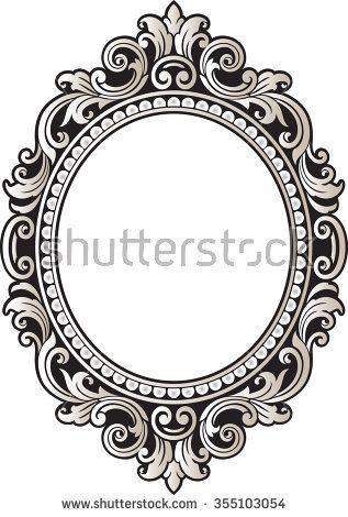317x470 Vector Vintage Border Frame Engraving With Retro Ornament Pattern