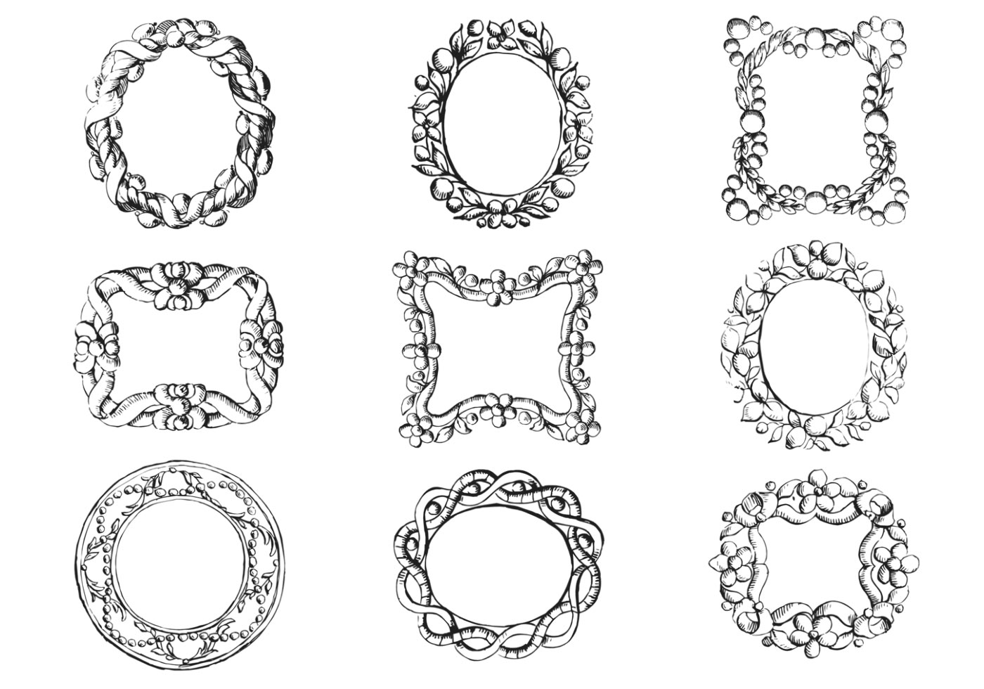 1400x980 Antique Frames Free Vector Art