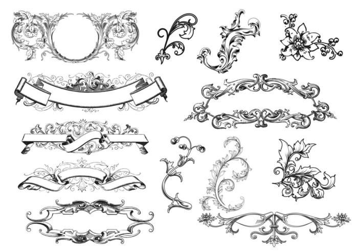 700x490 Antique Scroll Ornament Vectors