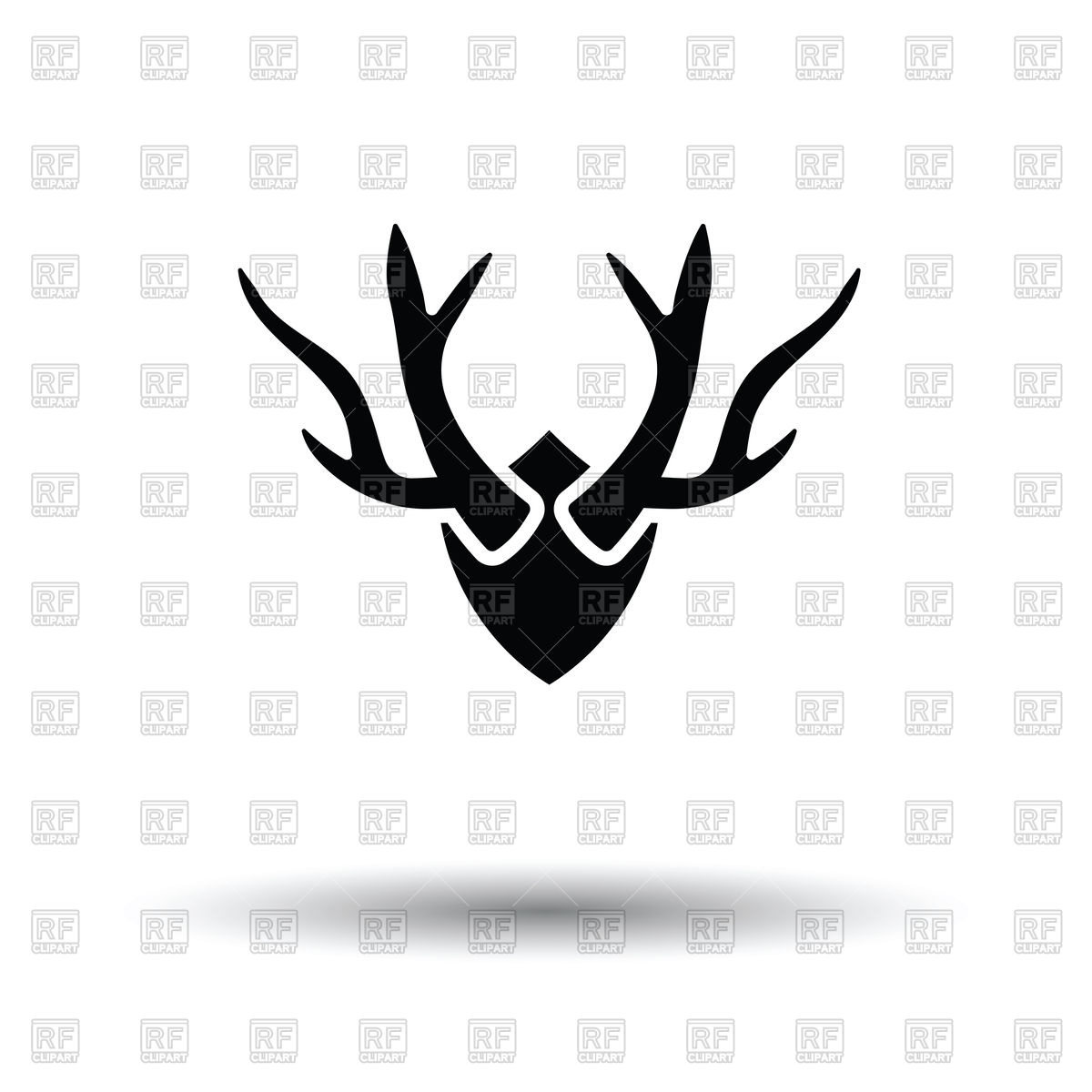 1200x1200 Deer's Antlers Icon With Shadow Design Vector Image Of Icons