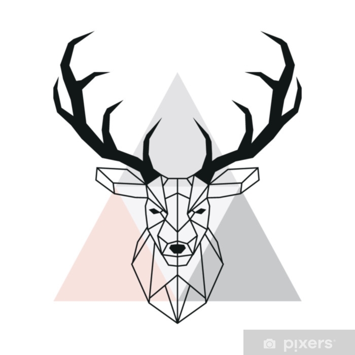 700x700 Vector Geometric Deer Head Stag Head And Antlers Low Poly Style