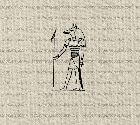 570x509 Egyptian God Clipart Anubis Vector Clip Art Graphic Instant Etsy