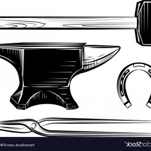 300x300 Set Of Blacksmith Craft Anvil Hammer Vector Catchsplace