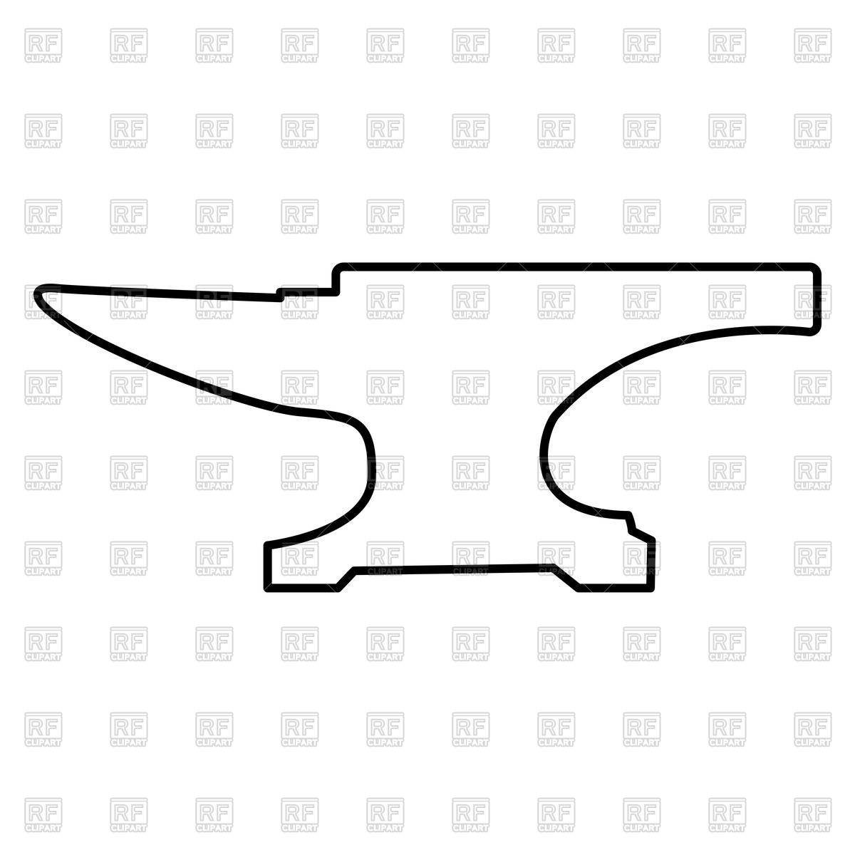 1200x1200 Anvil Block Outline On White Background Vector Image
