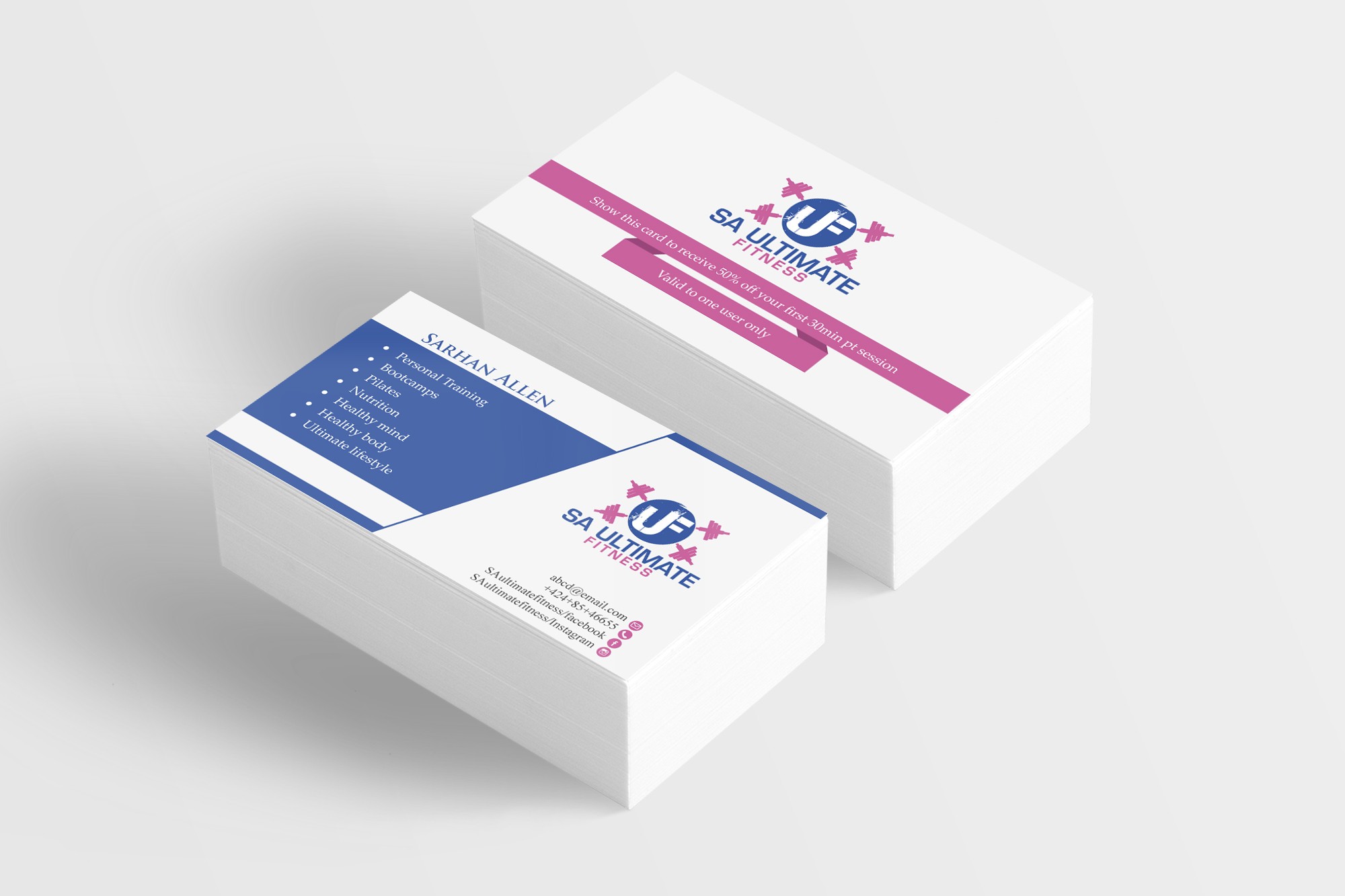 2000x1333 Fitness Business Card Vector Anytime Professional Template