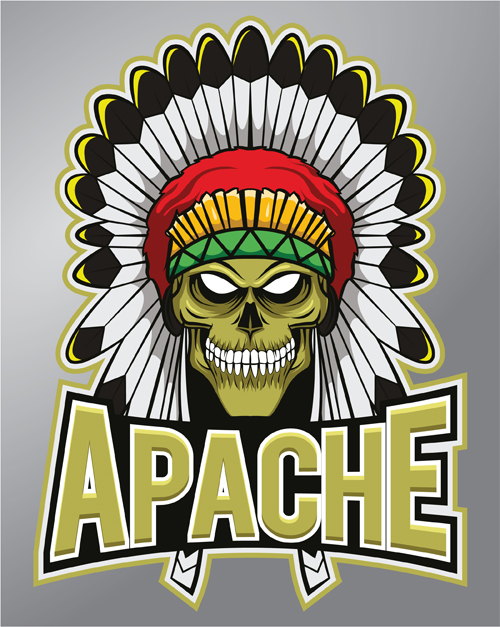 500x627 Vintage Apache Logo Vector Material Free Download