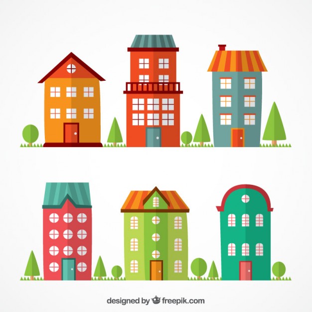 Colorful Flat Buildings Vector Free Download 626x626 Colorful Flat Buildings Vector Free Download