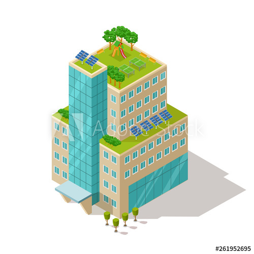 Ecological Concept Of Apartment Or Hotel Building Vector 500x500 Ecological Concept Of Apartment Or Hotel Building Vector