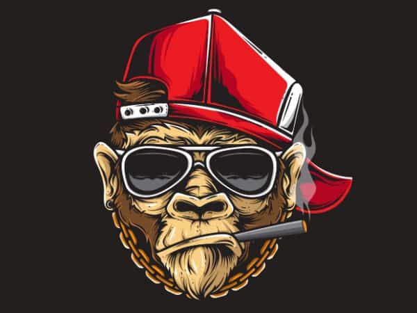 Cooling Ape T Shirt Vector 600x450 Cooling Ape T Shirt Vector