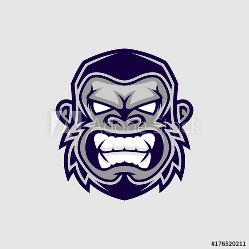 Gorilla Head Vector, Monkey Head Vector, Ape Face Logo 500x500 Gorilla Head Vector, Monkey Head Vector, Ape Face Logo