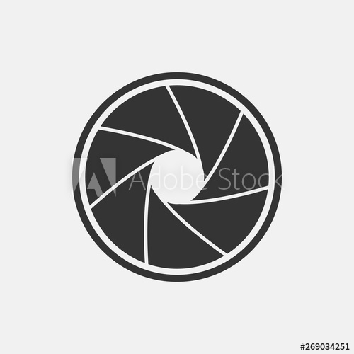 500x500 Aperture Vector Icon Illustration Sign