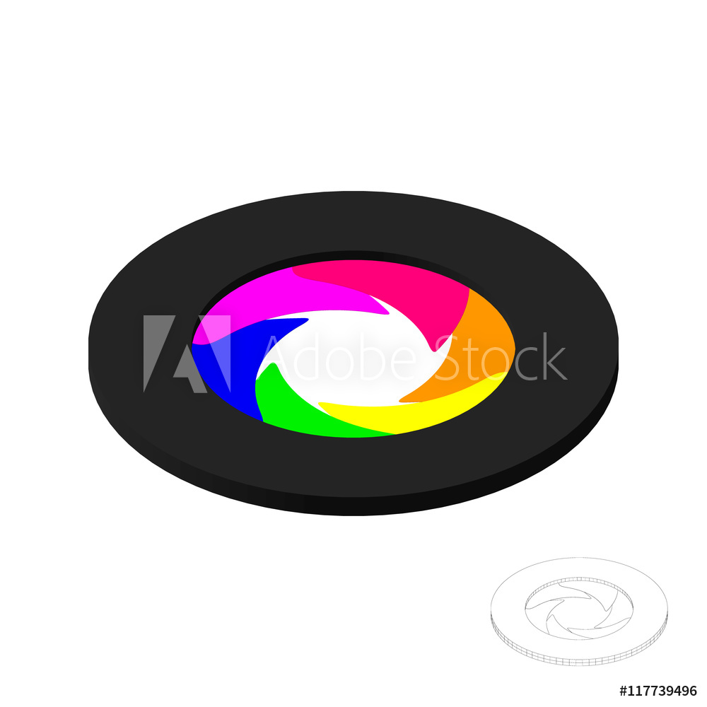 1000x1000 Photo Art Print Lens Aperture Vector Colorful Illustration