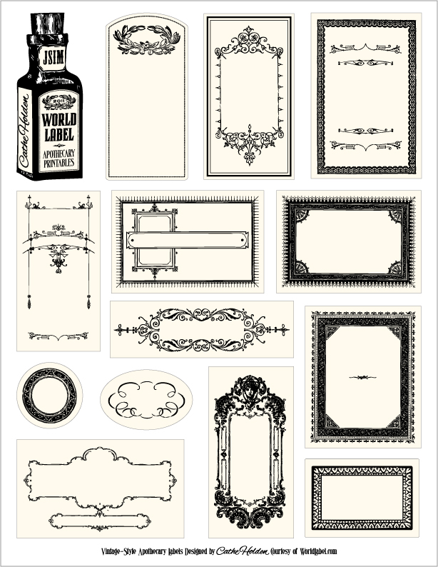 Vintage Apothecary Labels Free Template Images 614x794 Vintage Apothecary Labels Free Template Images