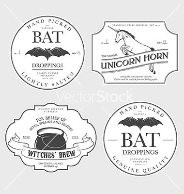 Funny Vintage Halloween Potion Labels Vector 380x400 Funny Vintage Halloween Potion Labels Vector