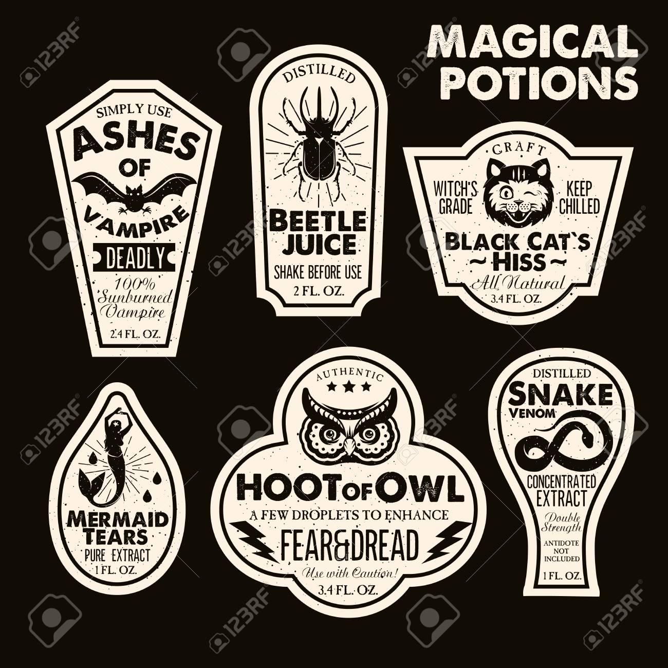Halloween Bottles Labels Clipart 1300x1300 Halloween Bottles Labels Clipart