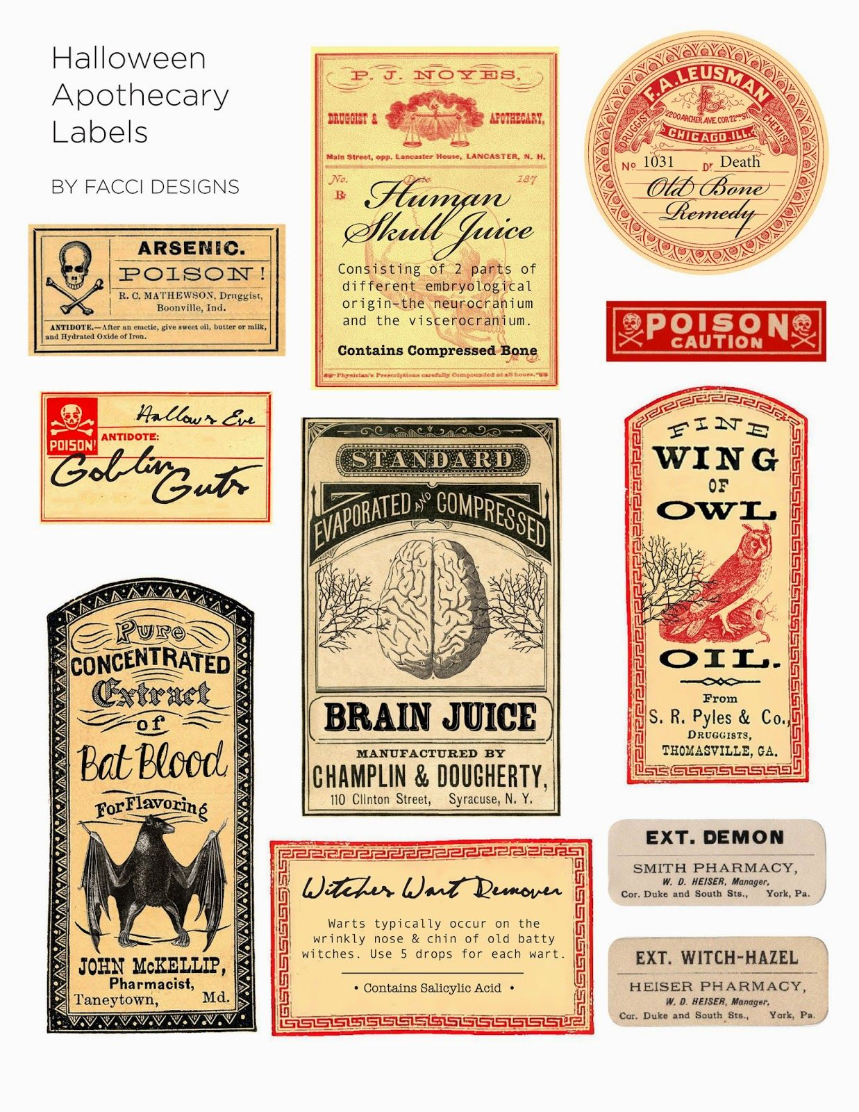 Free Printable Vintage Apothecary Labels - Printable World Holiday