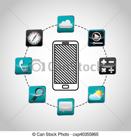 450x470 App Store Technology Icons Vector Illustration Design