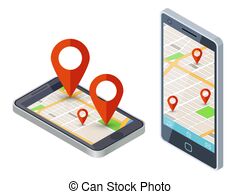 240x194 Isometric Mobile City Map App Vector Design Illustration