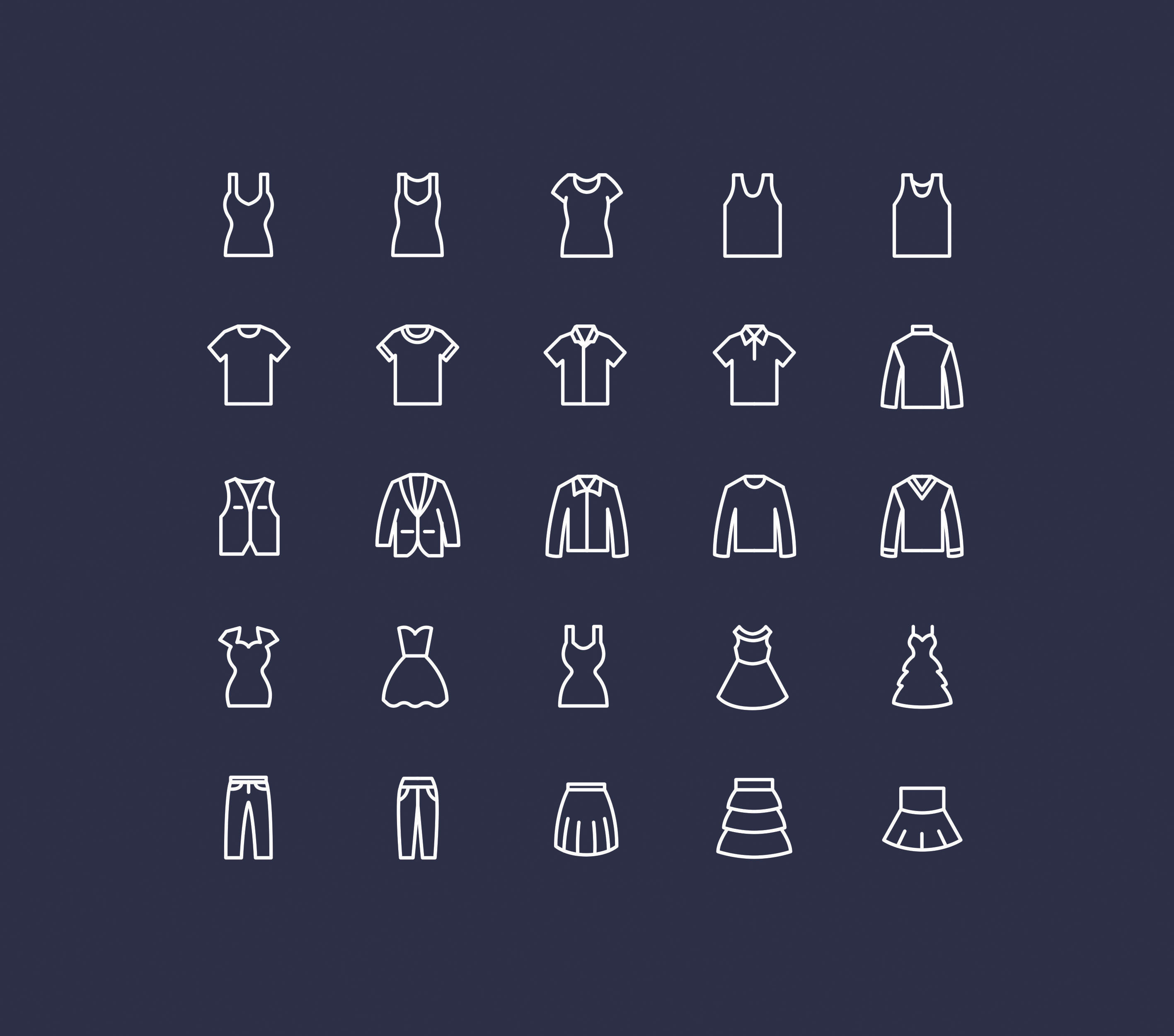 2833x2500 Apparel Line Vector Icons