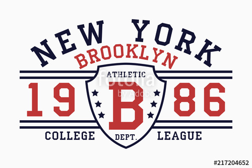500x334 Brooklyn, New York Slogan Typography Graphics For T Shirt College
