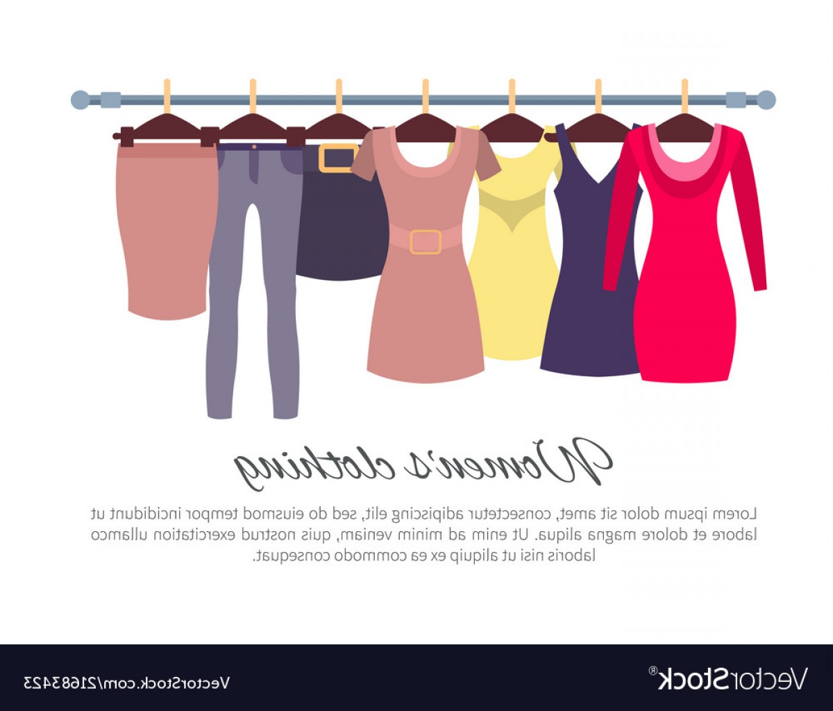 1200x1024 Womens Clothing Poster With Fashionable Apparel Vector Handandbeak