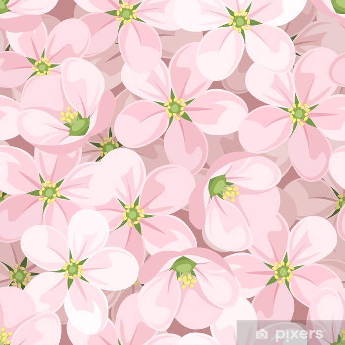 Seamless Background With Apple Blossoms Vector Illustration Wall 700x700 Seamless Background With Apple Blossoms Vector Illustration Wall