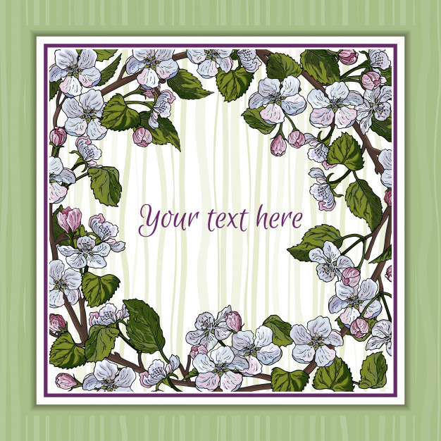 Template Design With Apple Blossom Vector Premium Download 626x626 Template Design With Apple Blossom Vector Premium Download