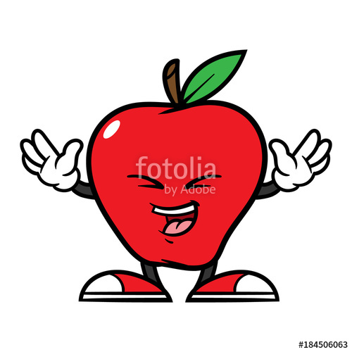 500x500 Cartoon Happy Apple Character Stock Image And Royalty Free Vector